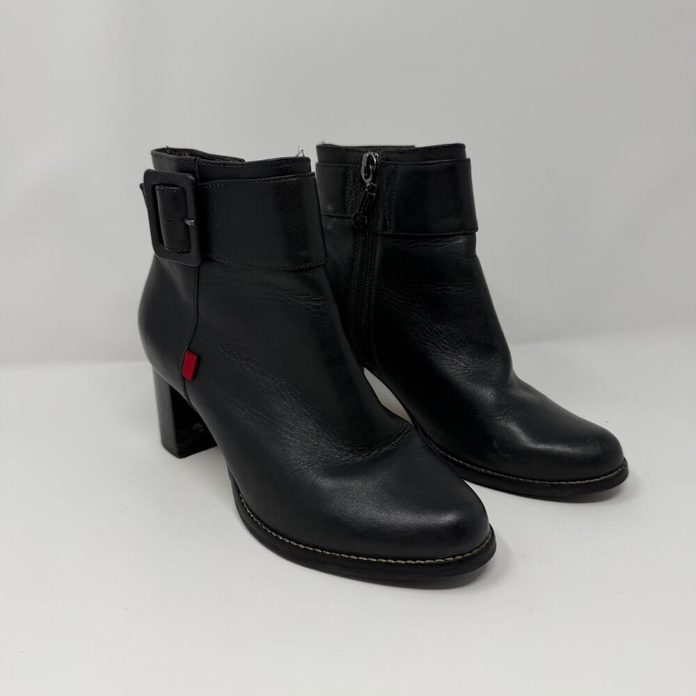 Marc Joseph New York Black Leather Buckle Ankle Boots 5.5